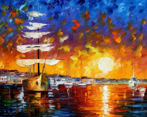 The Sunset Sailer by Leonid Afremov