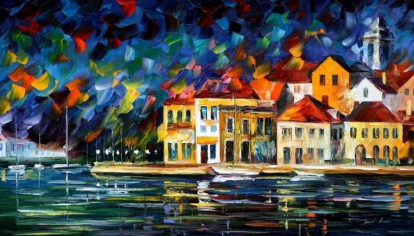 Town Marina by Leonid Afremov
