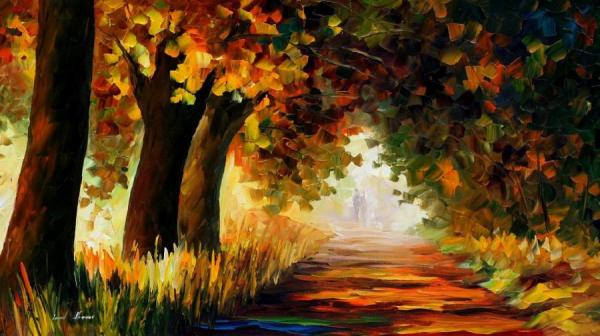 Under The Arch Of Autumn by Leonid Afremov Oil Painting Reproductions