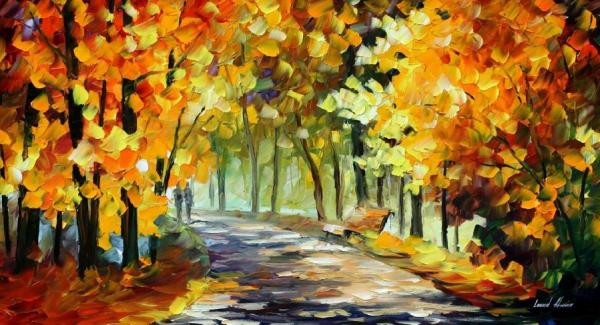 Under The Gold Arch by Leonid Afremov Oil Painting Reproductions