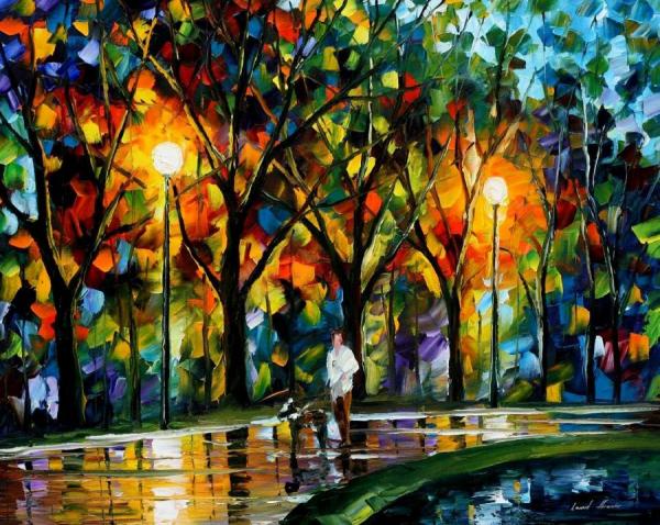 Walk With A Friend by Leonid Afremov Oil Painting Reproductions
