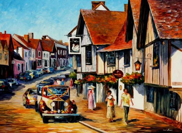 Wedding Day In Lavenham Suffolk England by Leonid Afremov