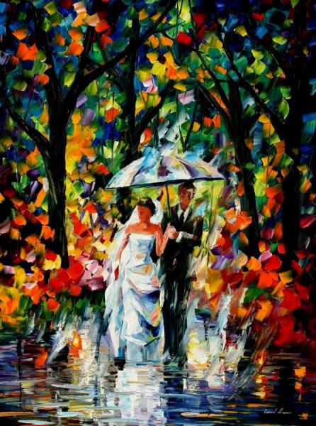 Wedding Under The Rain by Leonid Afremov