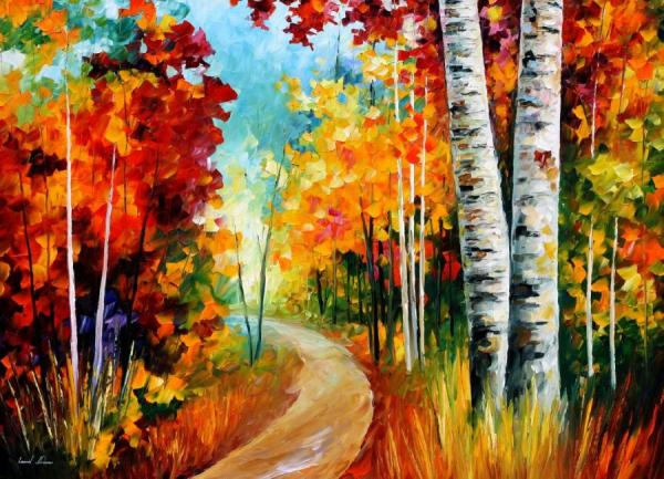 White Birches by Leonid Afremov