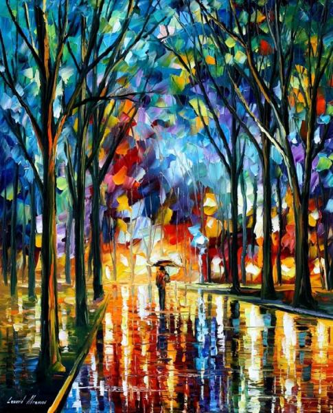 Winter Alley by Leonid Afremov