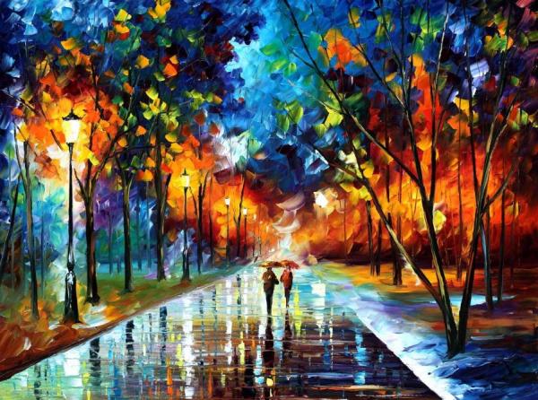 Winter Park by Leonid Afremov Oil Painting Reproductions
