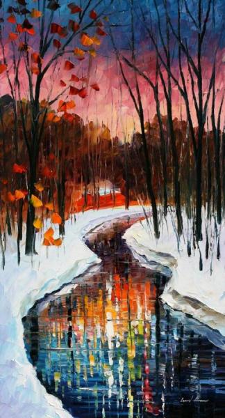 Winter Stream by Leonid Afremov