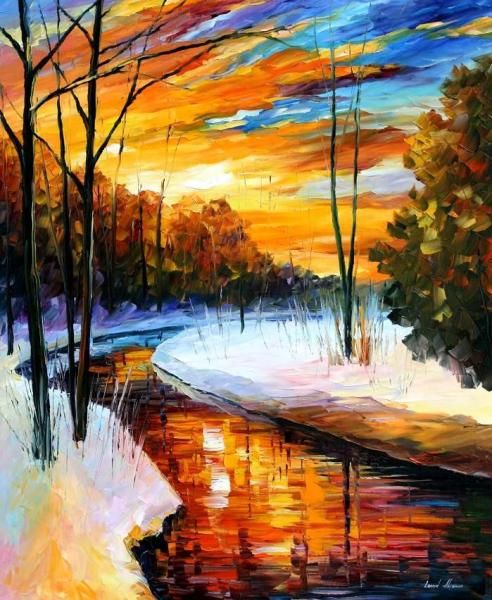 Winter Sunset by Leonid Afremov
