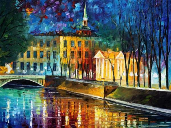 Winter Vibrations by Leonid Afremov Oil Painting Reproductions