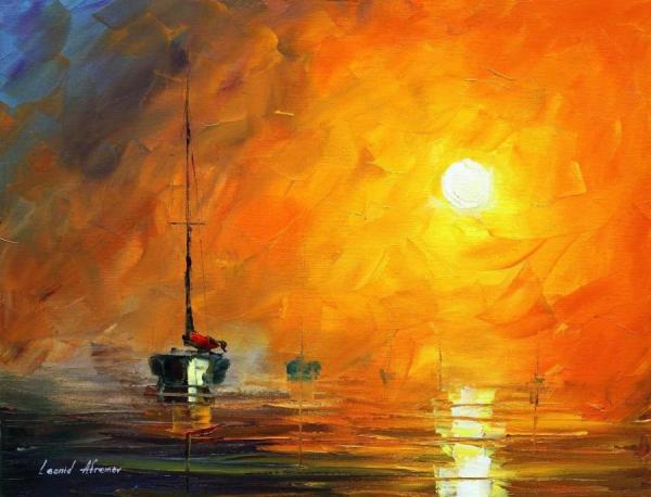 Yellow Fog by Leonid Afremov Oil Painting Reproductions