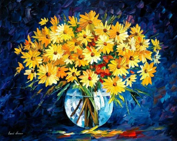 Yellow On Blue by Leonid Afremov