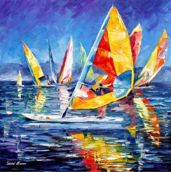 Yellow Yacht by Leonid Afremov