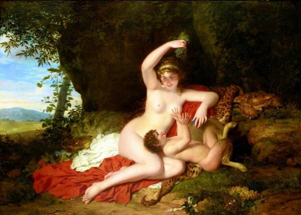 A Bacchante Playing With A Little Satyr (also Known As Erigone And Bacchus) by Léonor Mérimée Oil Painting Reproductions