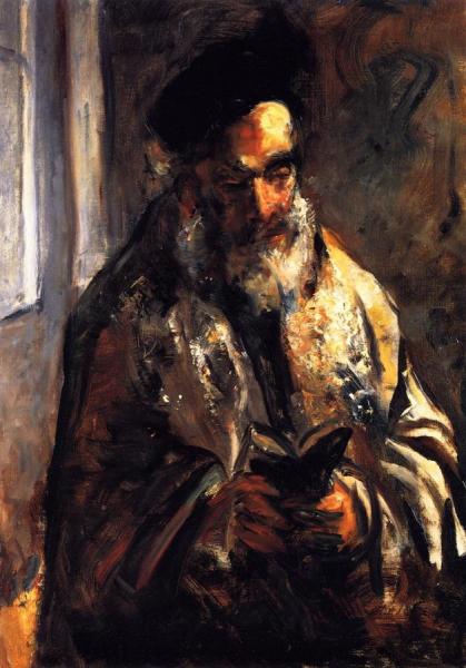 A Jewish Man In His Prayer Shawl by Lesser Ury Oil Painting Reproductions
