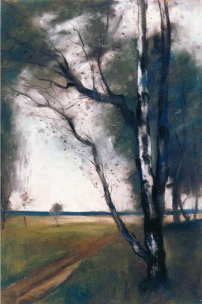 Birches At The Edge Of The Forest by Lesser Ury