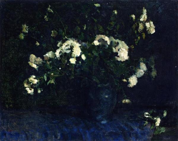 Chrysanthemums In A Vase by Lesser Ury