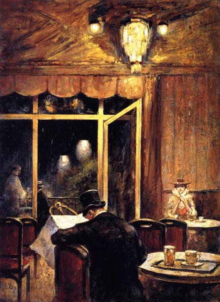 Evening At Café Bauer by Lesser Ury