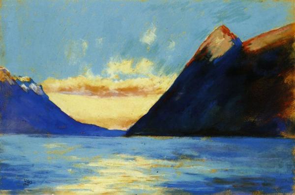 Lake Garda With Mount Baldo by Lesser Ury Oil Painting Reproductions