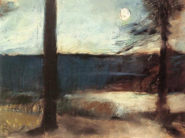 Moonlight On The Coast Near Mark Brandenburg by Lesser Ury