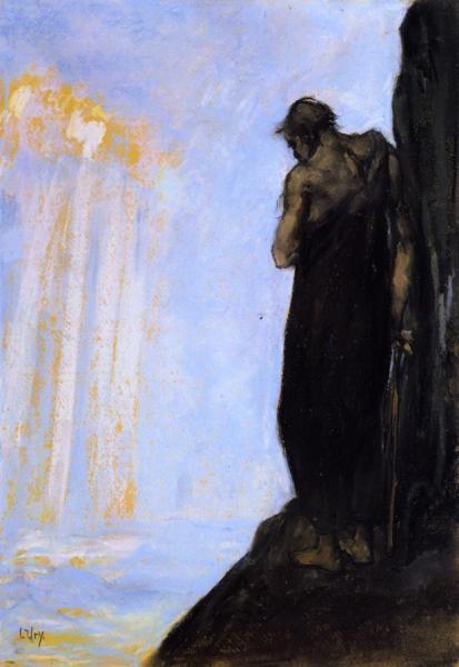 Moses On Mount Nebo Looking At The Promised Land by Lesser Ury