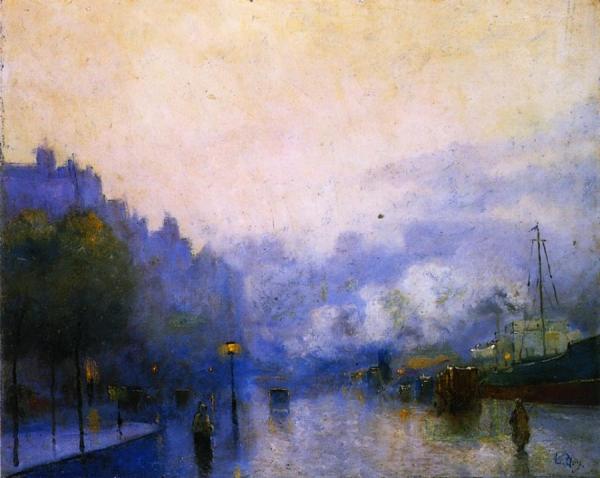 Rainy Day In London, Thames Port by Lesser Ury Oil Painting Reproductions