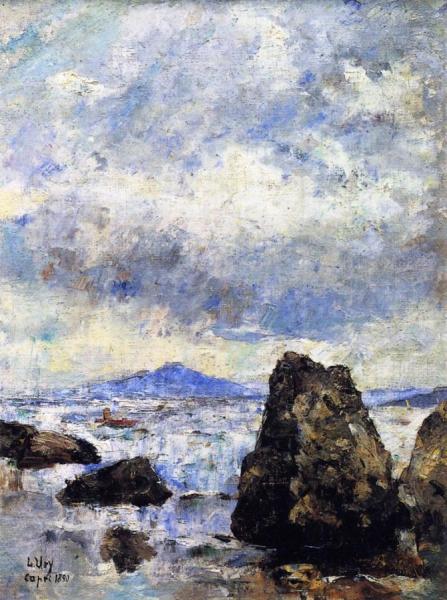 Rocky Shore At Capri by Lesser Ury