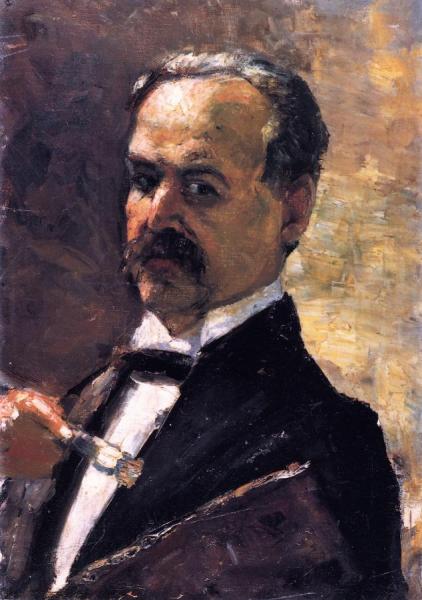 Self-portrait With Brush And Palette by Lesser Ury