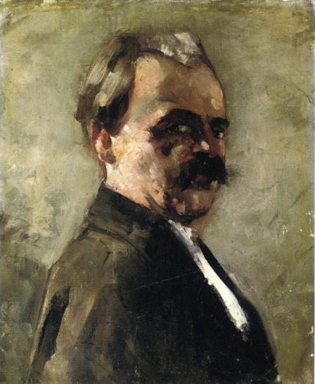 Self Portrait With Spread Fingers by Lesser Ury