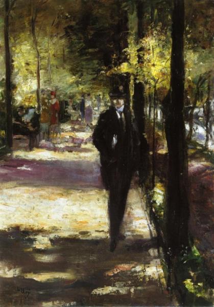 Stroller In Tiergarten by Lesser Ury
