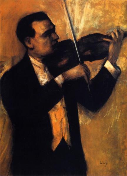 The Violinist Bronislaw Hubermann by Lesser Ury