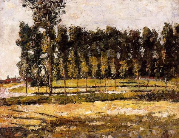 Village Road At The Edge Of The Forest by Lesser Ury