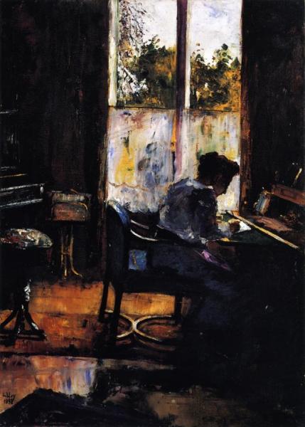 Woman At A Desk by Lesser Ury