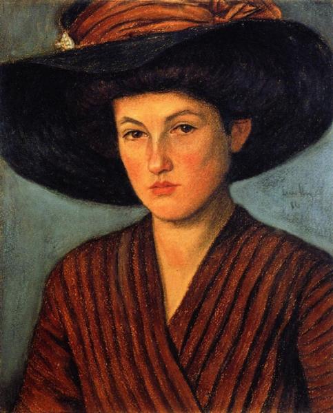 Young Lady With A Large Hat by Lesser Ury