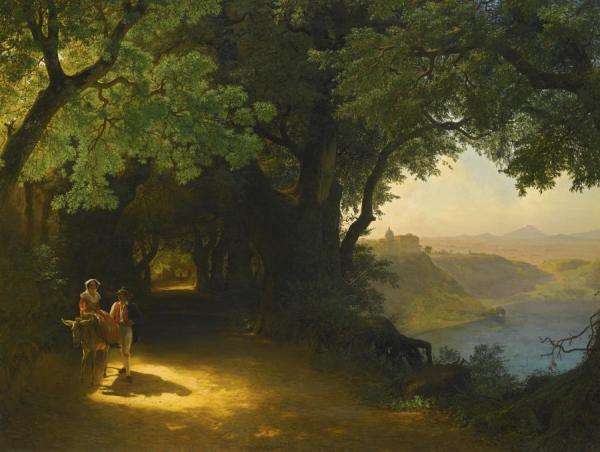 View Of Castel Gandolfo And Lake Albano by Lev Feliksovich Lagorio