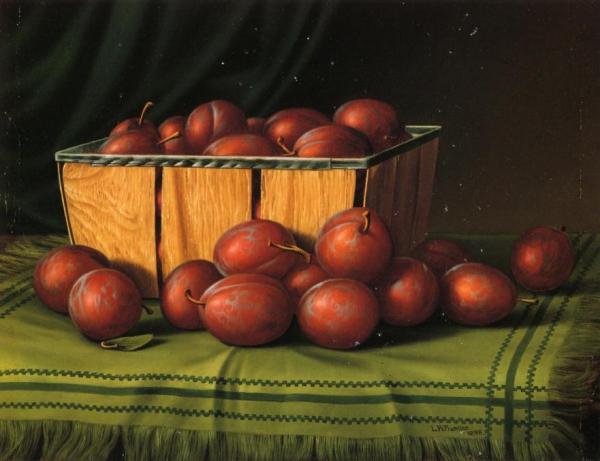 Basket Of Plums by Levi Wells Prentice