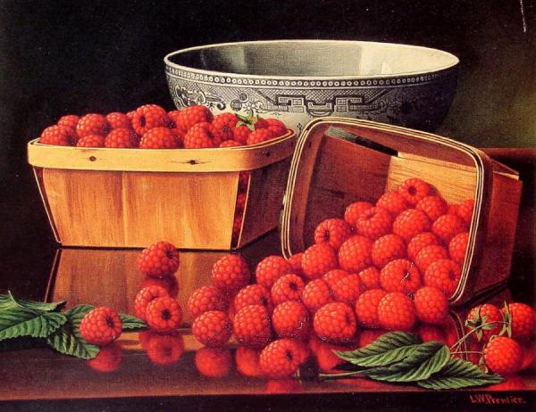 Baskets Of Raspberries by Levi Wells Prentice