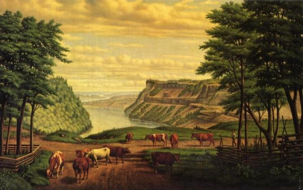 Cattle Grazing By The Niagara River by Levi Wells Prentice
