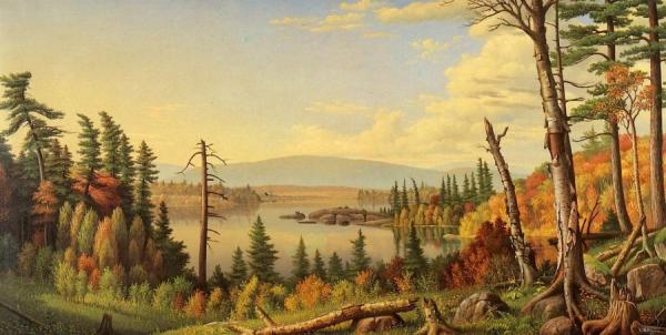 Levi Wells Prentice Raquette Lake From Woods Clearing, Adirondacks, N. Y.
