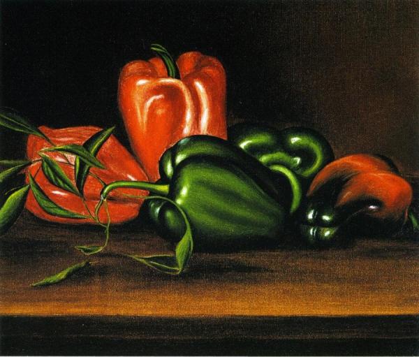 Red And Green Peppers by Levi Wells Prentice