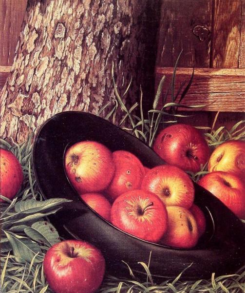 Still Life Of Apples In A Hat by Levi Wells Prentice