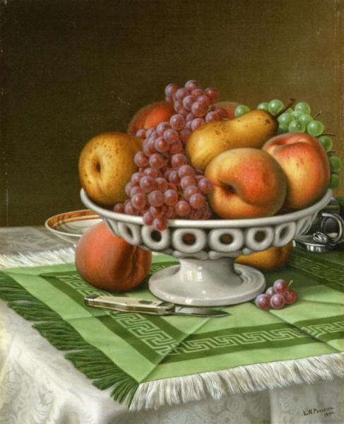 Still Life With Fruit And Pocket Knife by Levi Wells Prentice