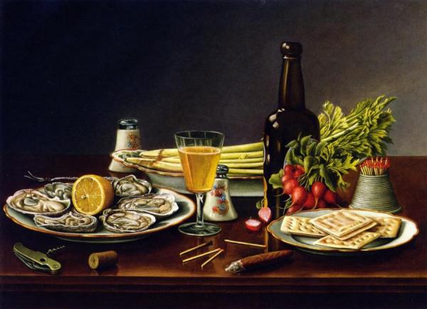 Still Life With Oysters by Levi Wells Prentice