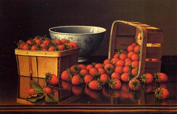 Strawberries With Porcelain Bowl by Levi Wells Prentice
