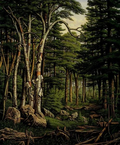 White Birches Of The Racquette [sie] by Levi Wells Prentice