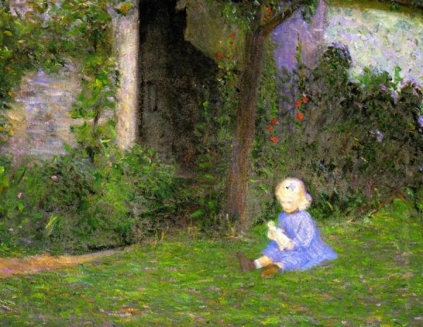 Lilla Cabot Perry Child In A Walled Garden, Giverny