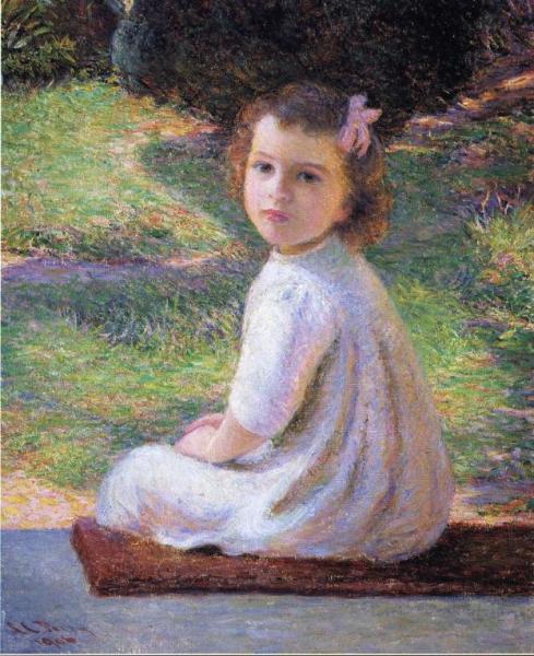Girl With A Pink Bow by Lilla Cabot Perry