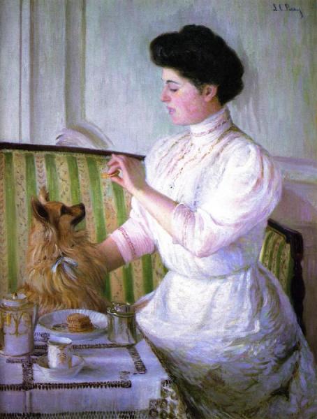 Lady At The Tea Table by Lilla Cabot Perry Oil Painting Reproductions