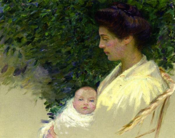 Mother And Baby (alice Grew And Anita) by Lilla Cabot Perry