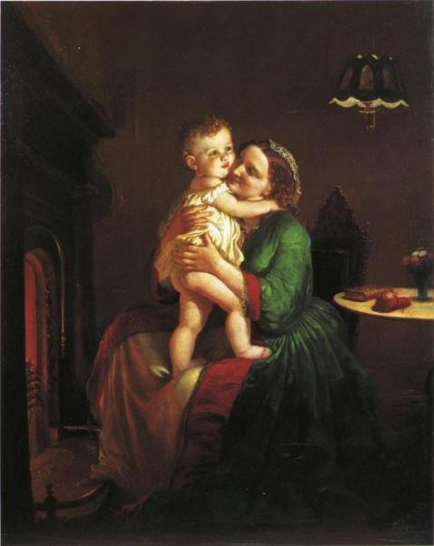 Mother And Child By The Hearth by Lilly Martin Spencer Oil Painting Reproductions
