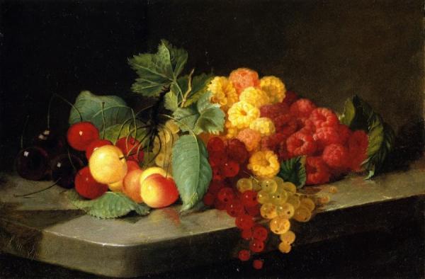 Still Life With Berries And Currants by Lilly Martin Spencer